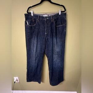 Anchor Blue Jeans Mens Size 36/30 Wide Leg Dark Wash 5 Pocket Retro Grunge Y2K